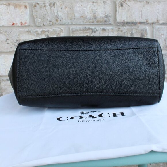 Coach Black Pebbled Leather Chain Tote Bag 57107 Turnlock Gold Hardware Dust Bag - Picture 11 of 16